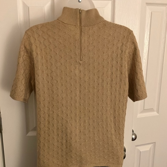 Tan mock neck sweater from Talbots, petite large. - Picture 2 of 5
